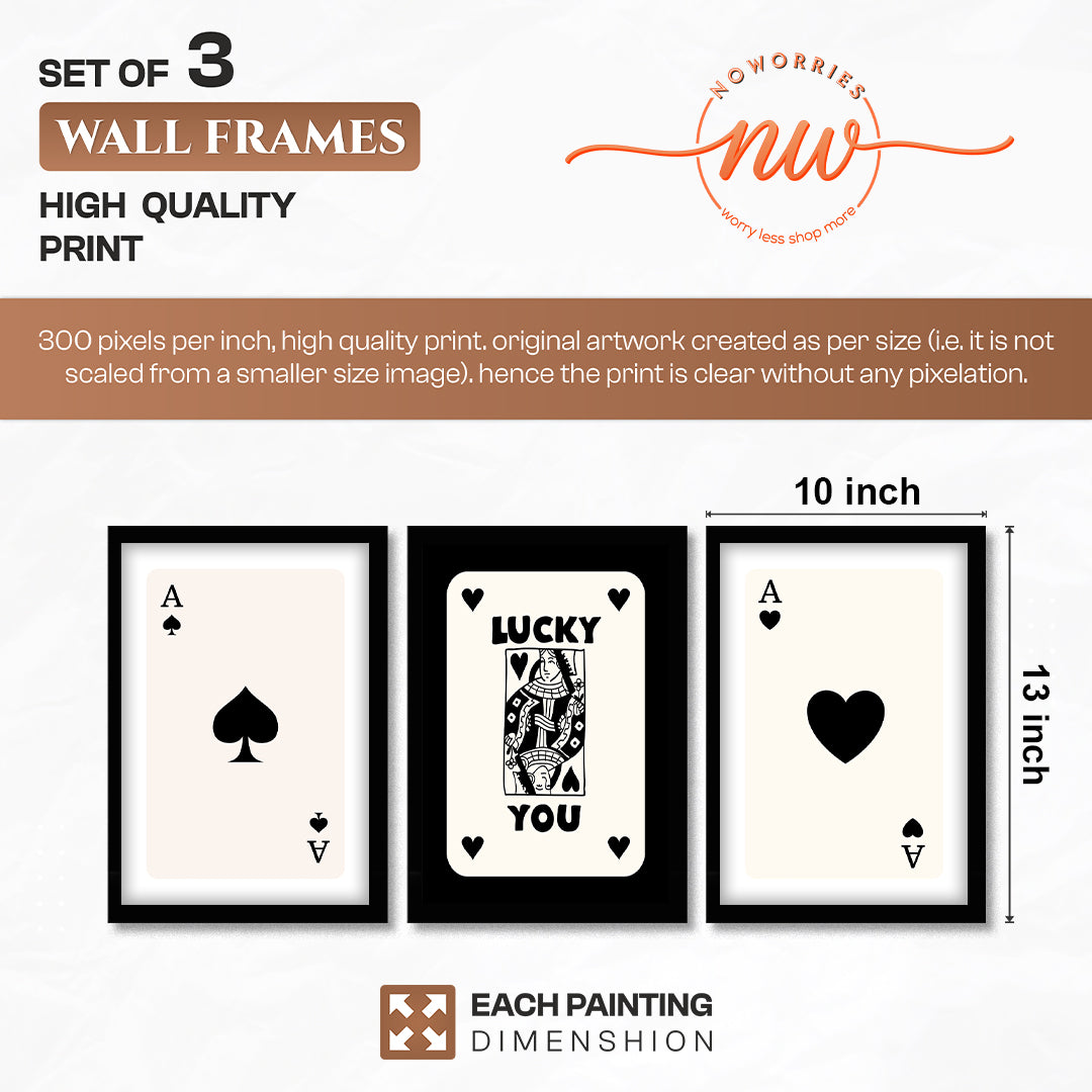 Ace & Lucky Trio Wall Frames Set of 3