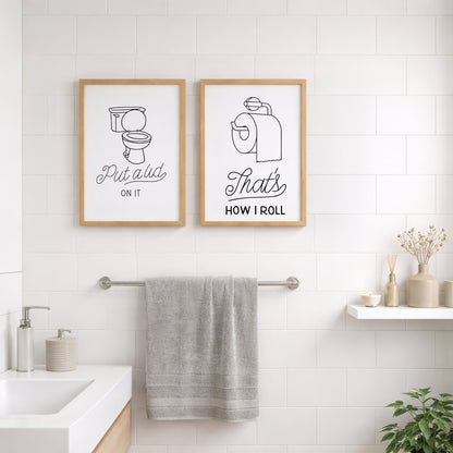 Funny Toilet Humor Wall Frames Set of 2