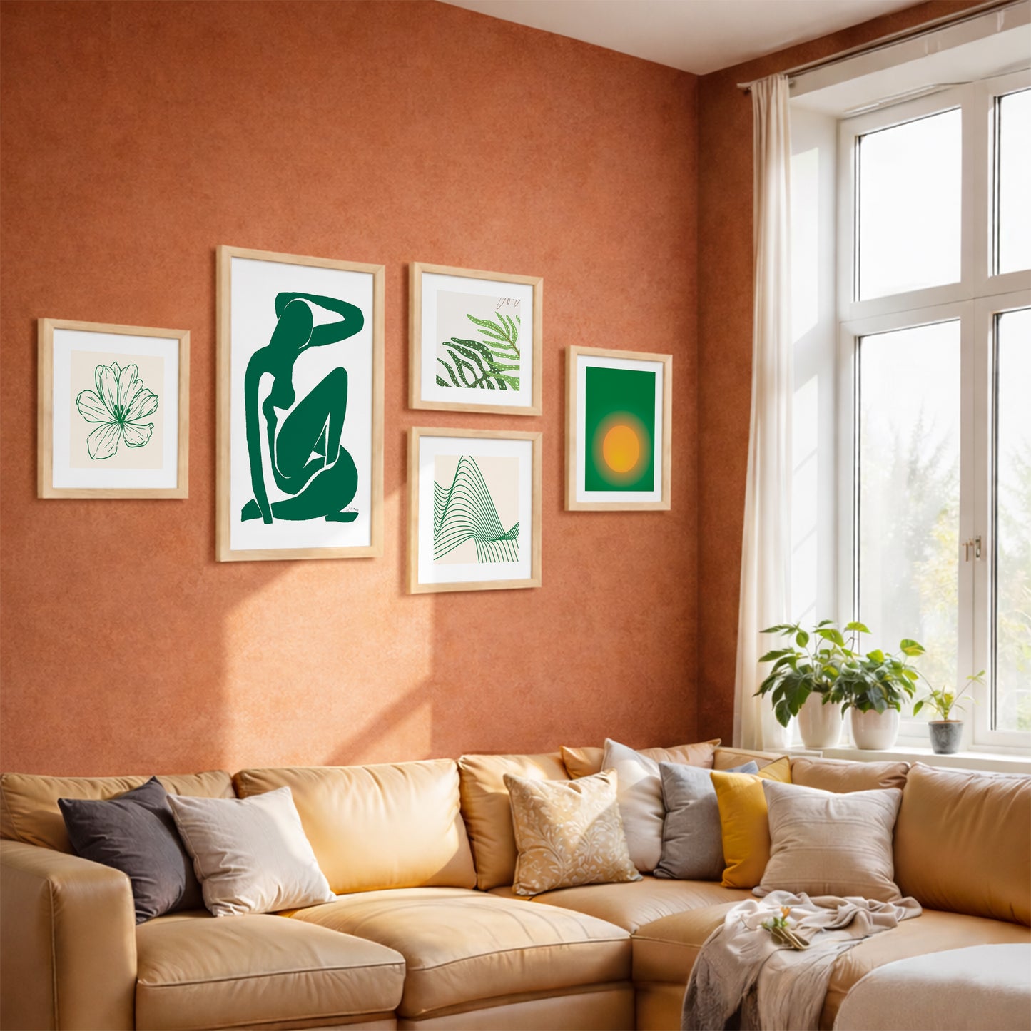 Organic Abstract Wall Set of 5