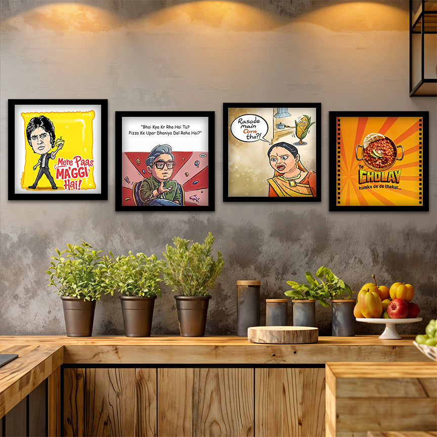 Bollywood Food Meme Wall Art Set