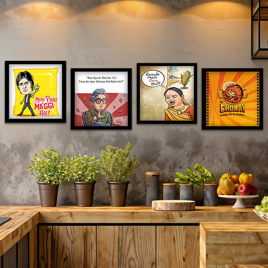 Bollywood Food Meme Wall Art Set