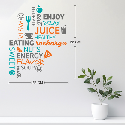 Healthy Eating Word Cloud Wall Sticker