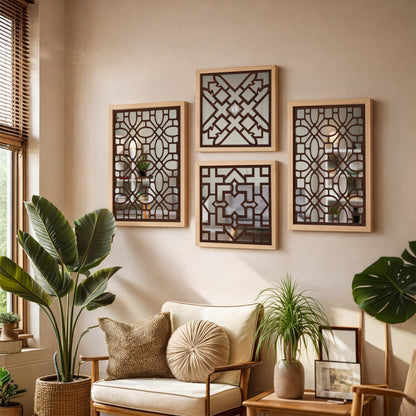 Ornate Mirror Art Set of 4