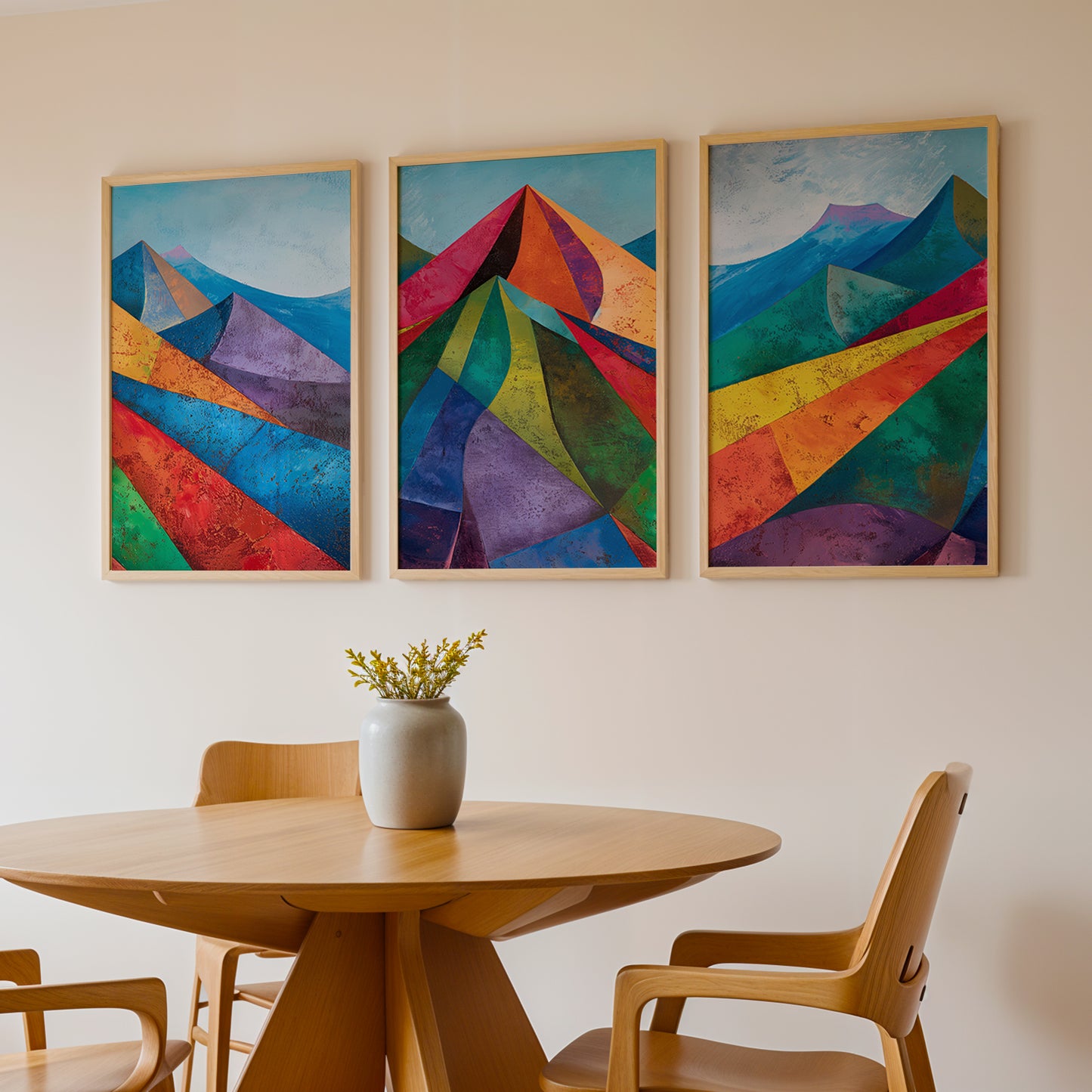 Geometric Landscape Wall Art Set of 3