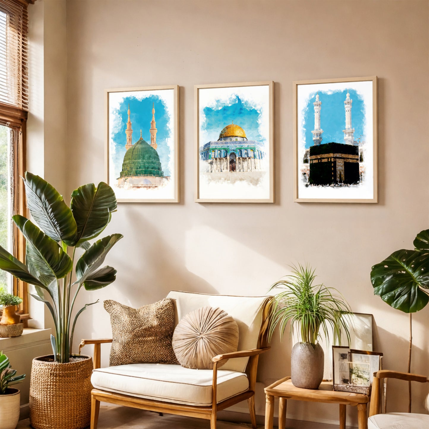 Islamic Sacred Landmarks Wall Art Set – 3