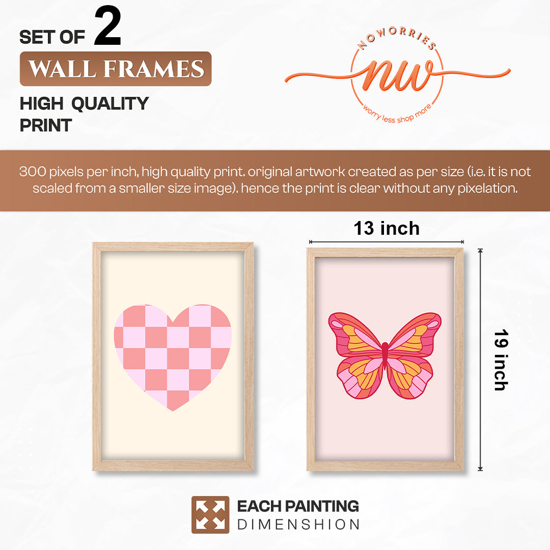 Heart & Butterfly Framed Set