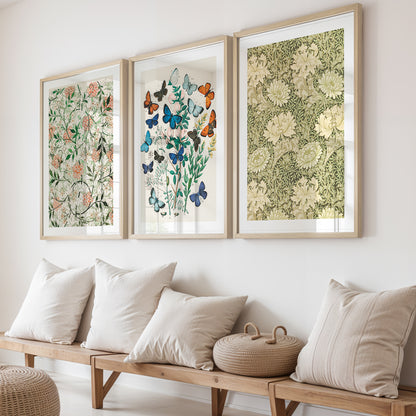 Vintage Botanical Wall Frames Set of 3