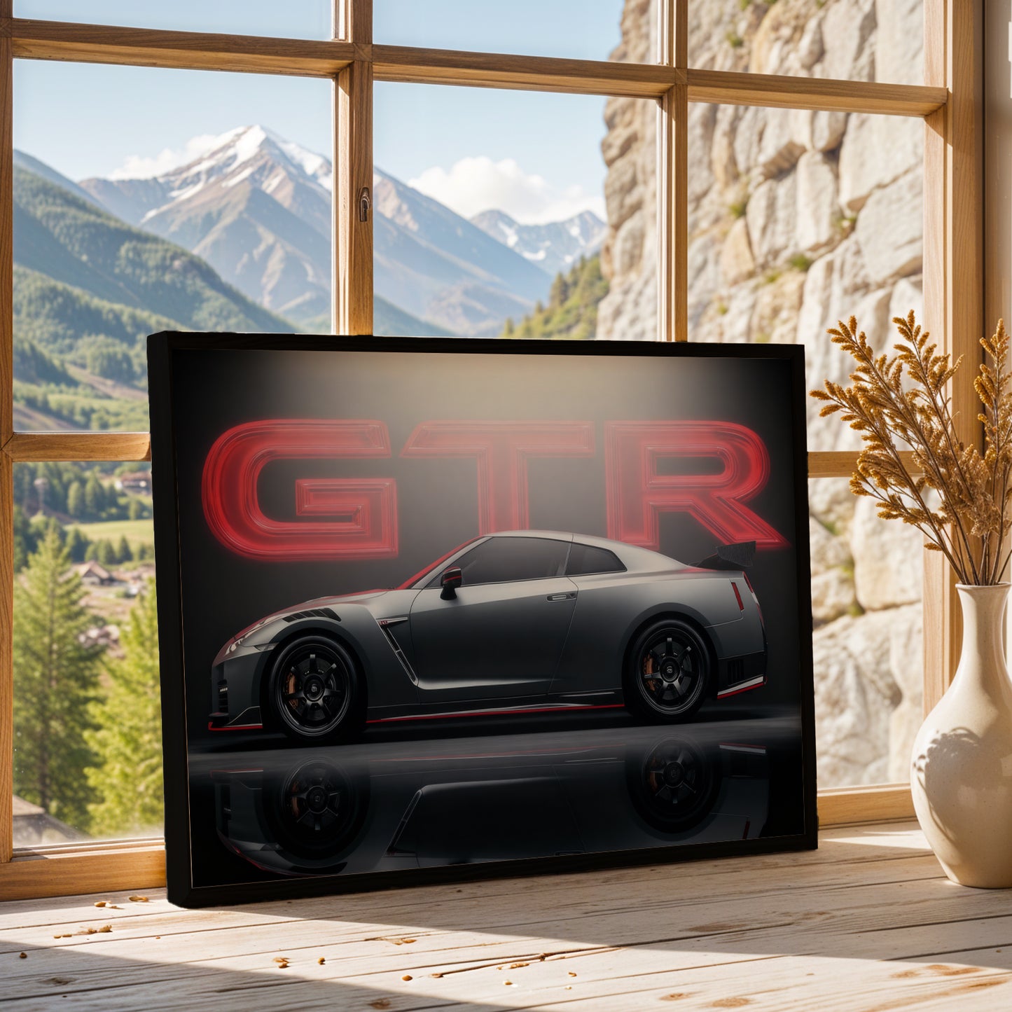 Nissan GT-R Neon Legacy Wall Frame