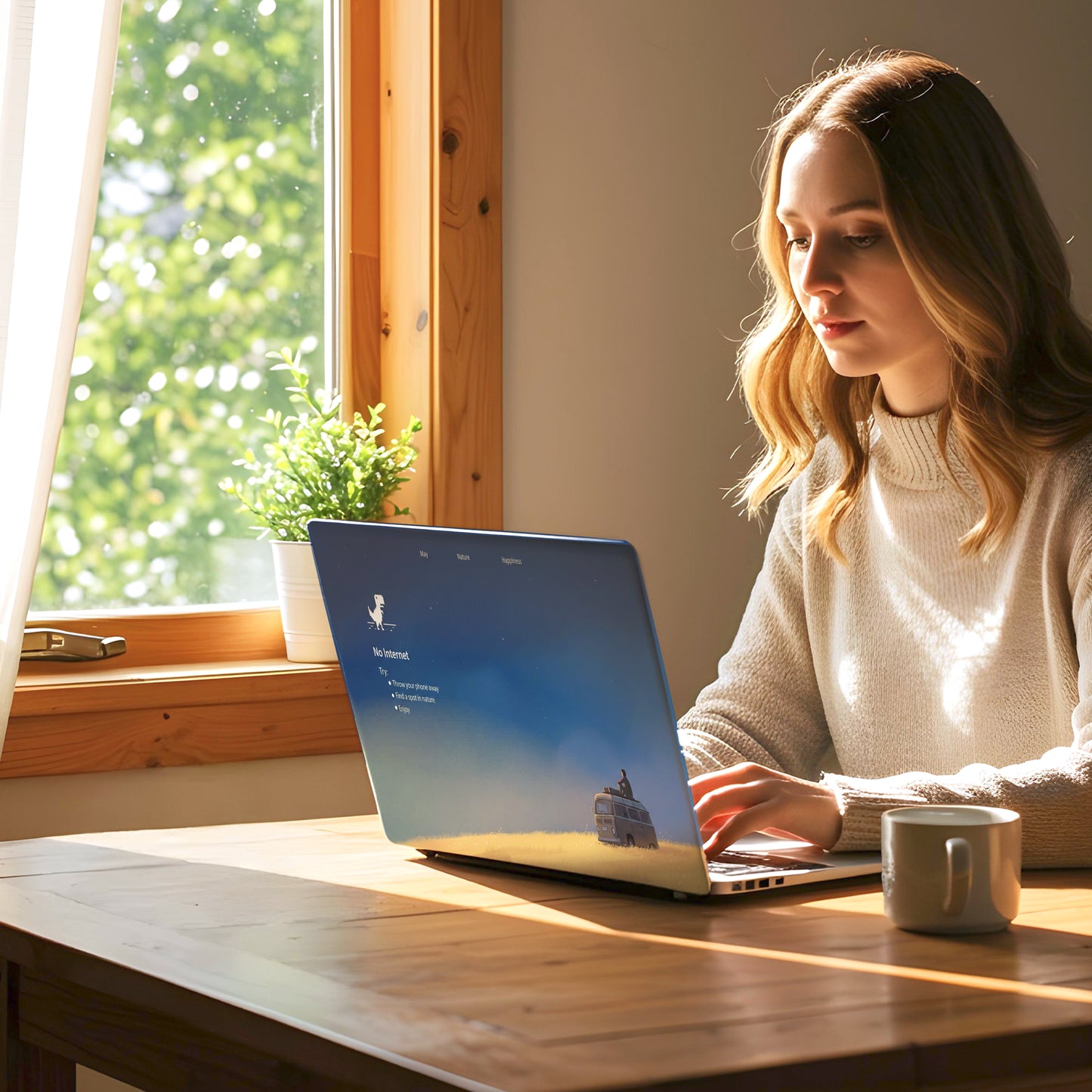 No Internet Retro Van Art Laptop Skin
