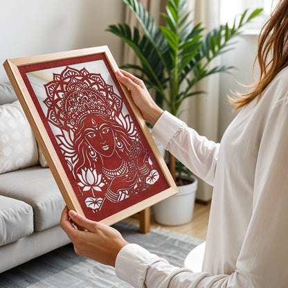 Lakshmi Pinewood Laser wall Art