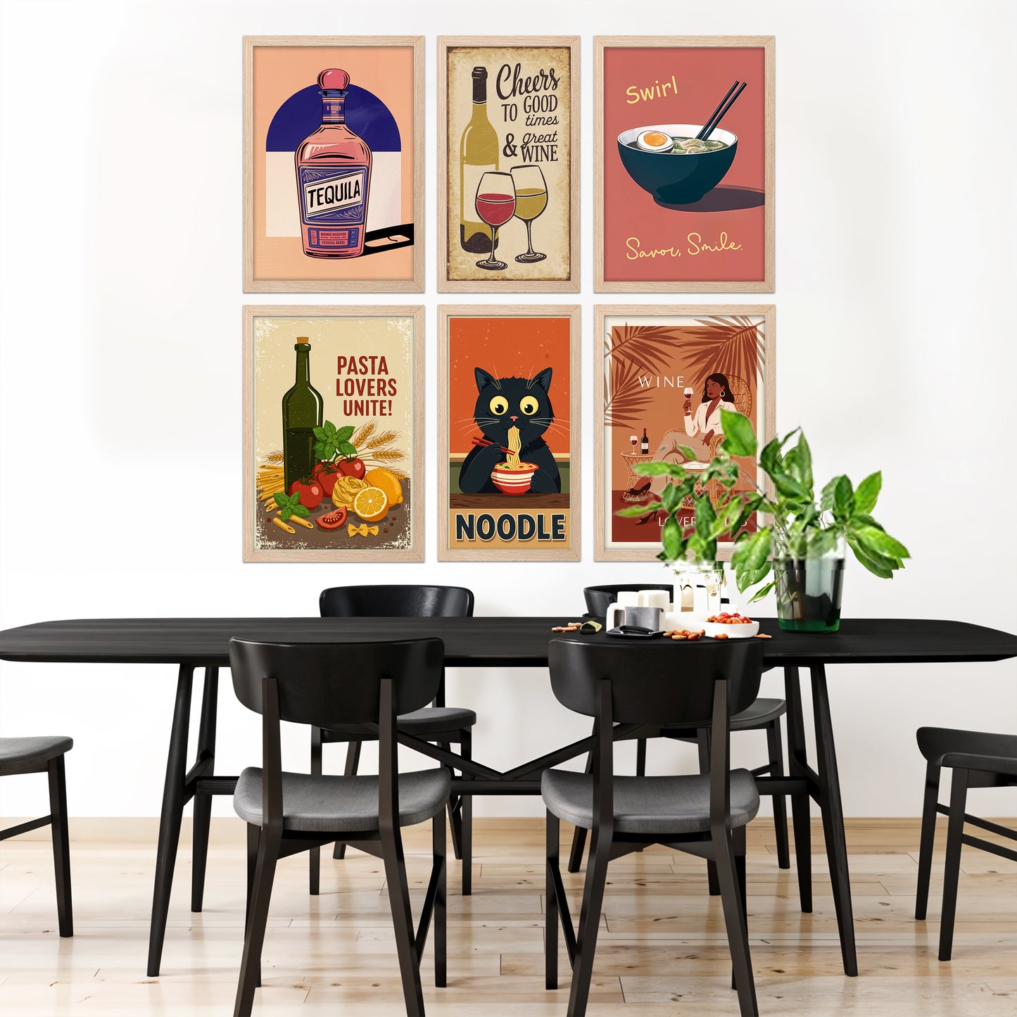 Food & Wine Wall Art Set – 6