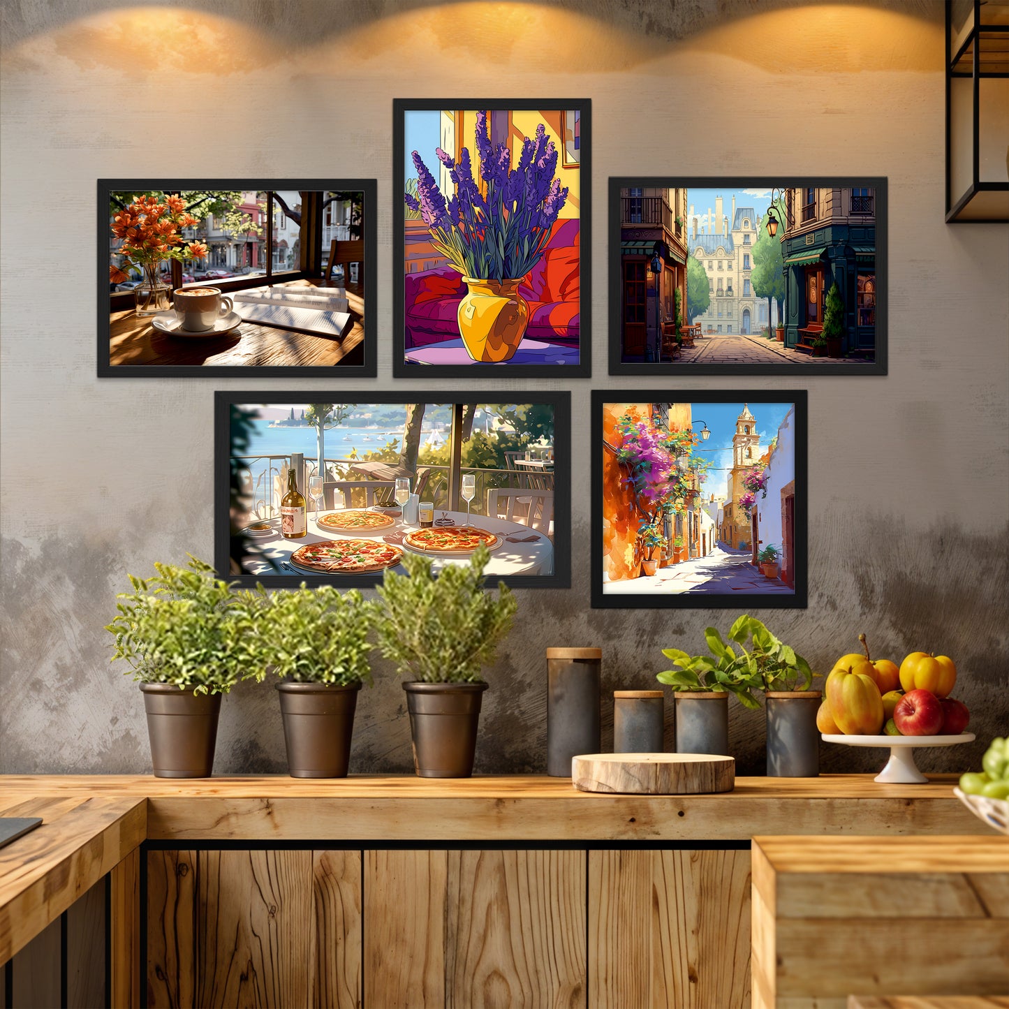 Coastal Cafe Vibes Wall Frame Set