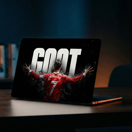CR7 GOAT Celebration Aesthetic Football Laptop Skin