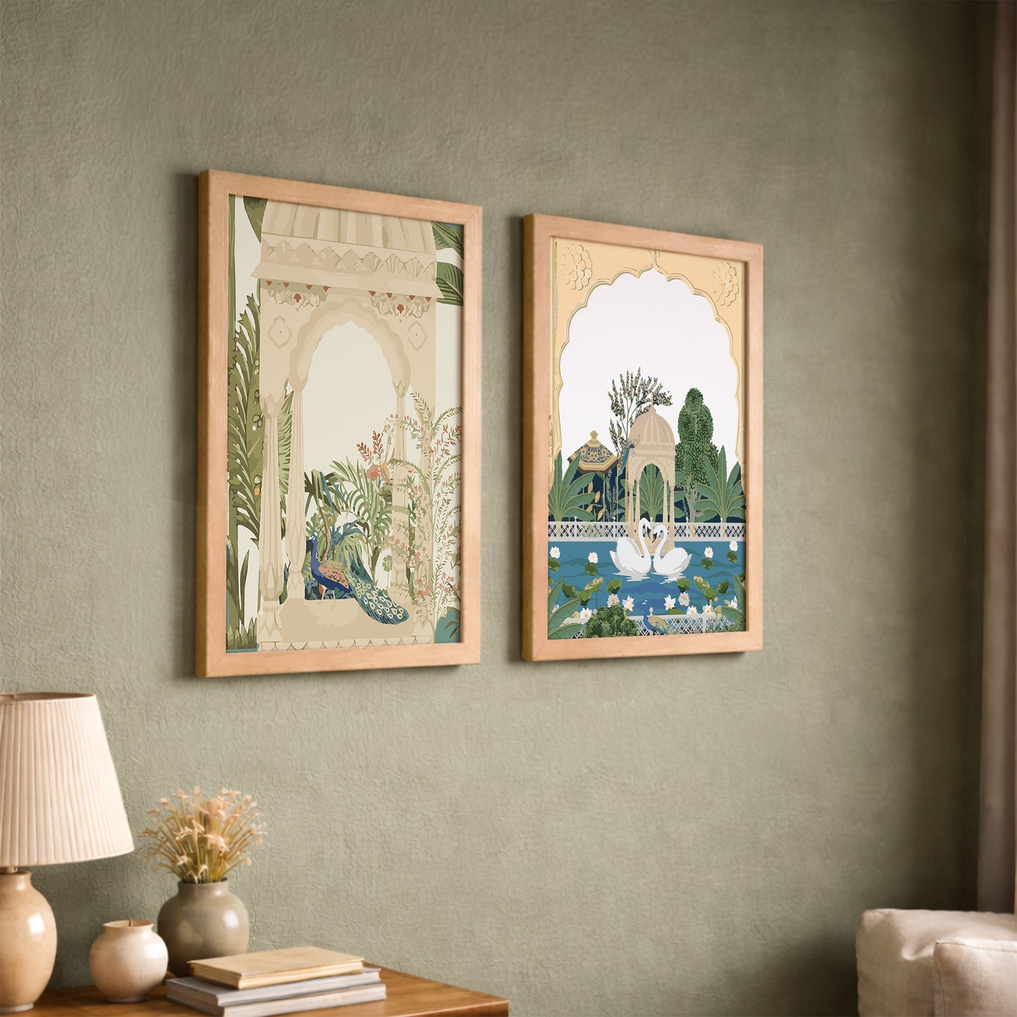 Royal Garden Palace Art Wall Frames Set of 2
