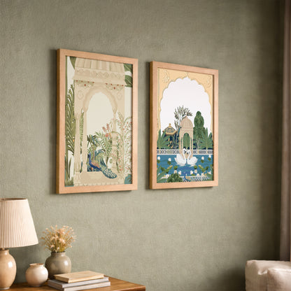 Royal Garden Palace Art Wall Frames Set of 2