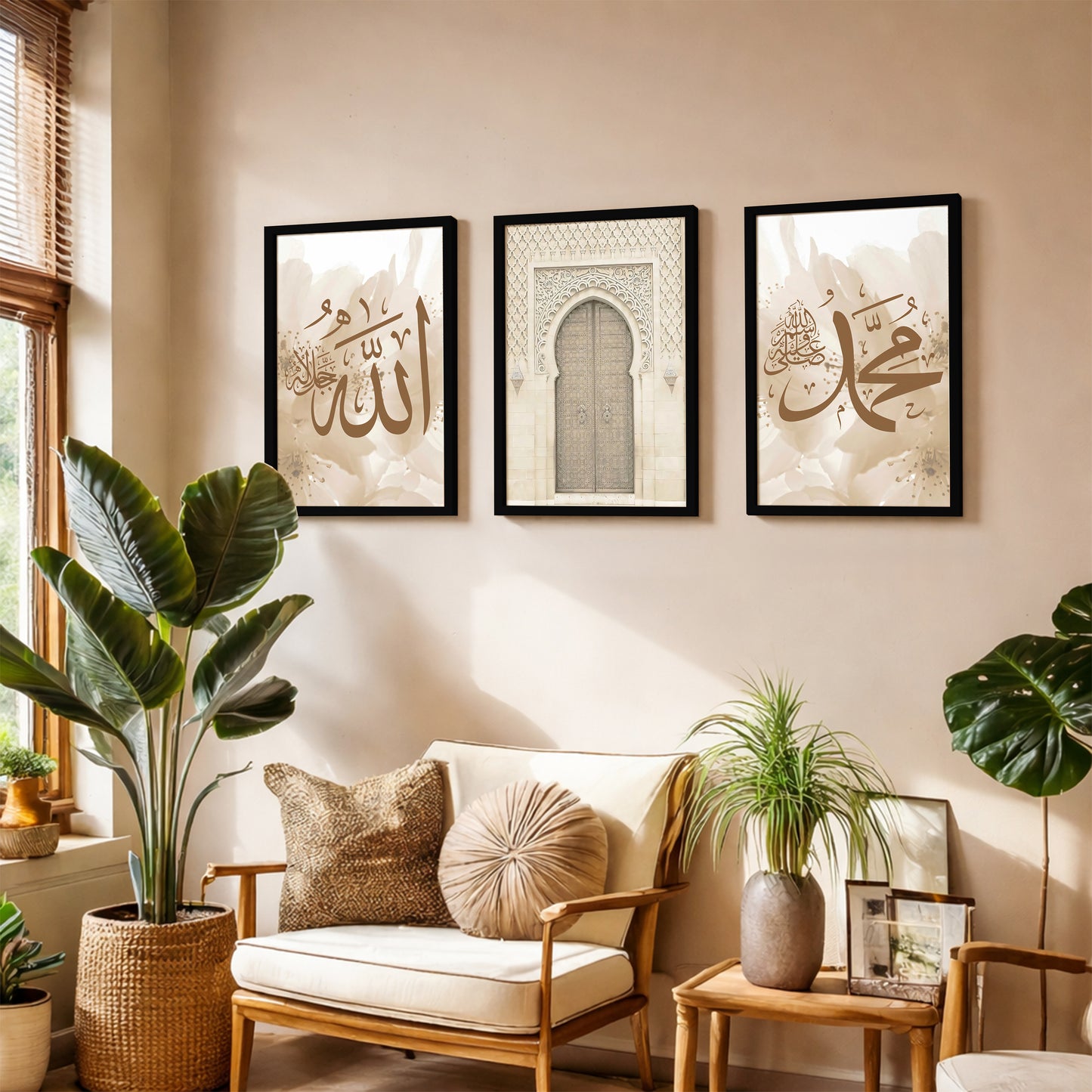 Allah Muhammad Islamic Wall Frame Set of 3