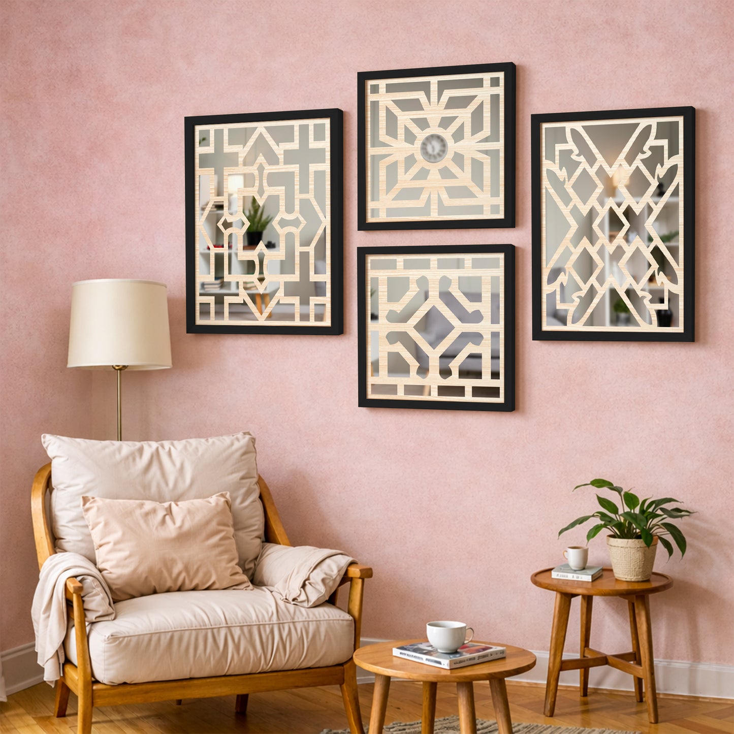 Modern Wall Mirror Set of 4