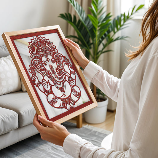 Vighnaharta Ganesha Lasser wall Art