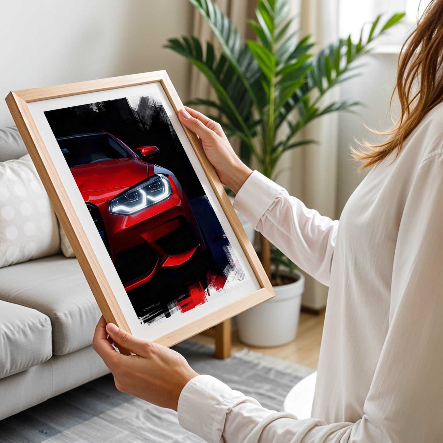 Neon Drift Car Wall Frame Set