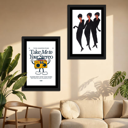 Retro Music & Soul Sisters Wall Art Set
