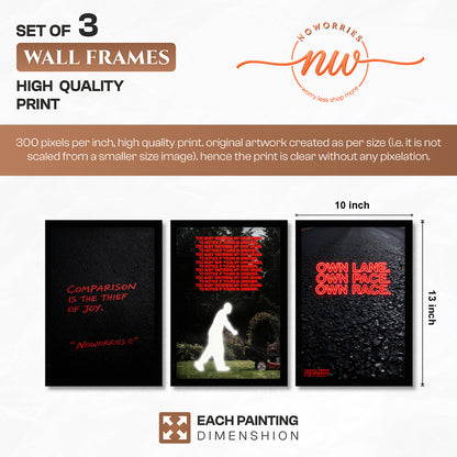 Motivational Quote Wall Art Set of 3