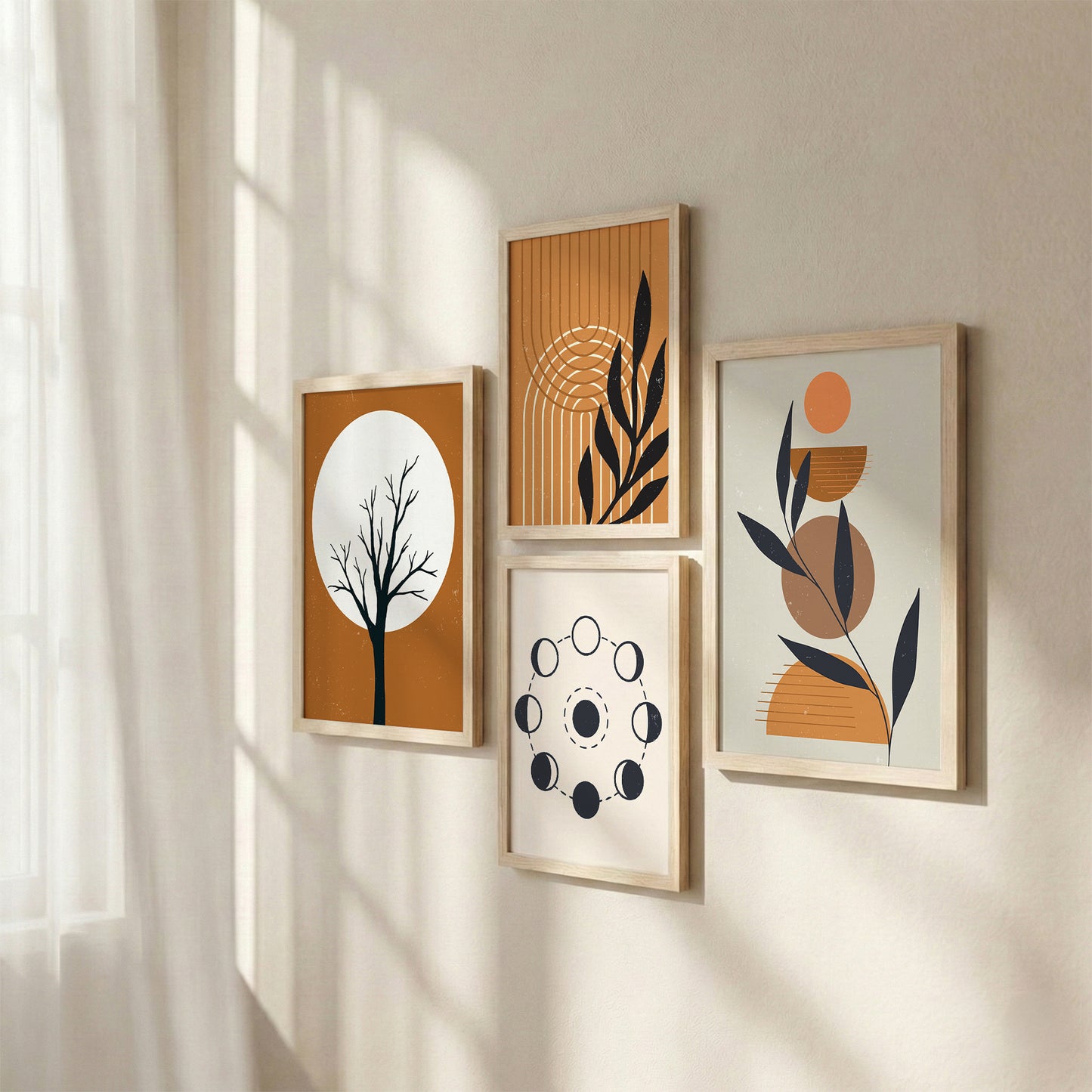 Modern Botanical Wall Frame - Set of 4