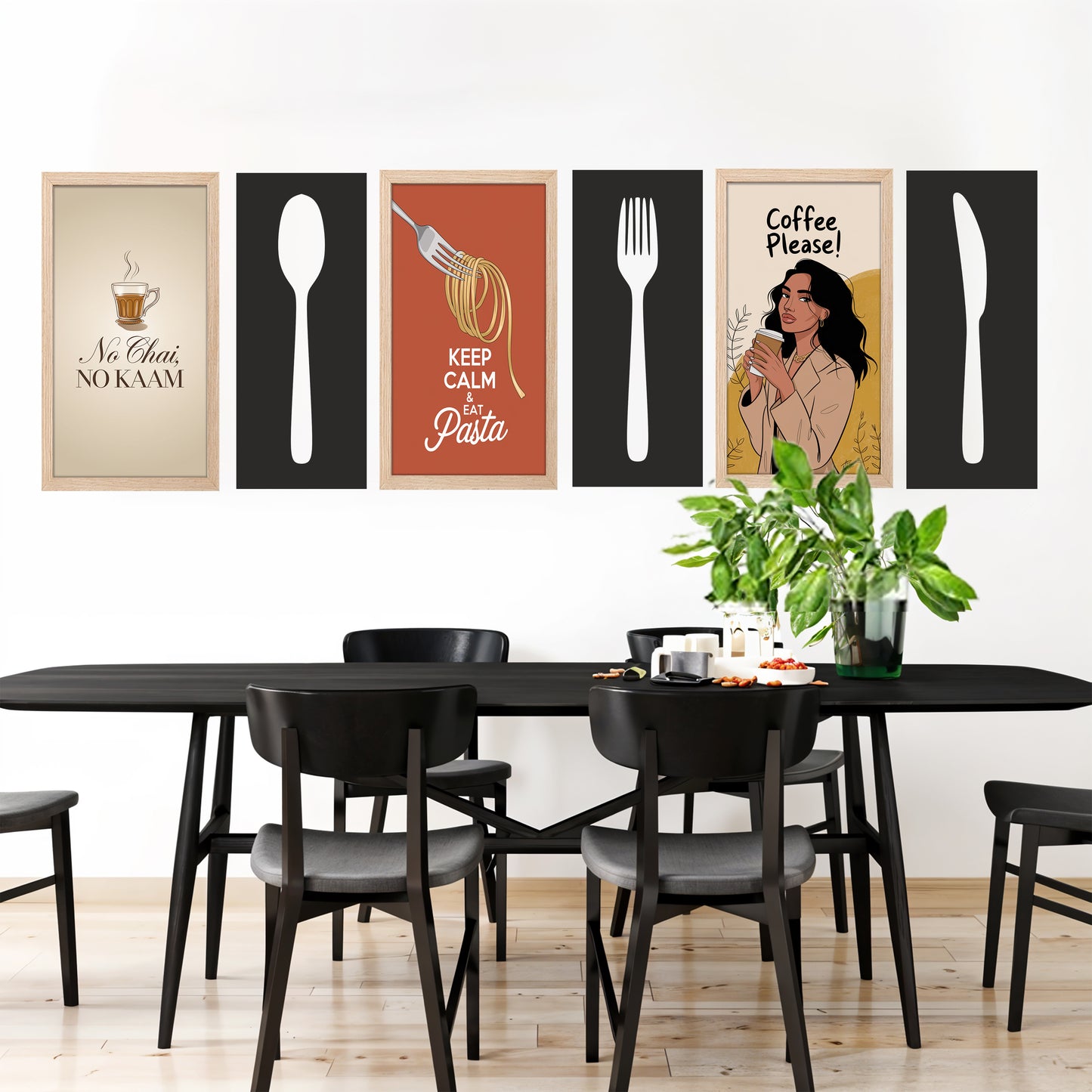 Modern Kitchen Quote Wall Art Set
