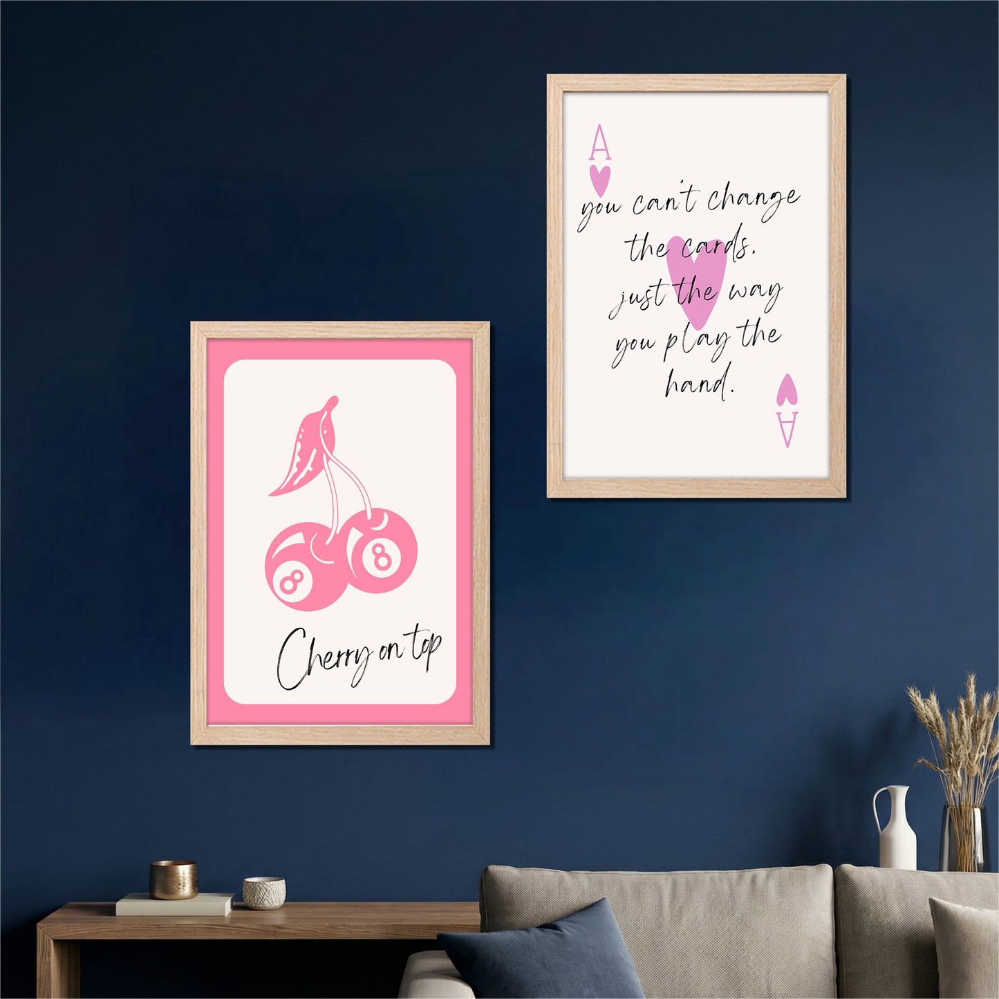 Cherry & Motivational Typography Print Set