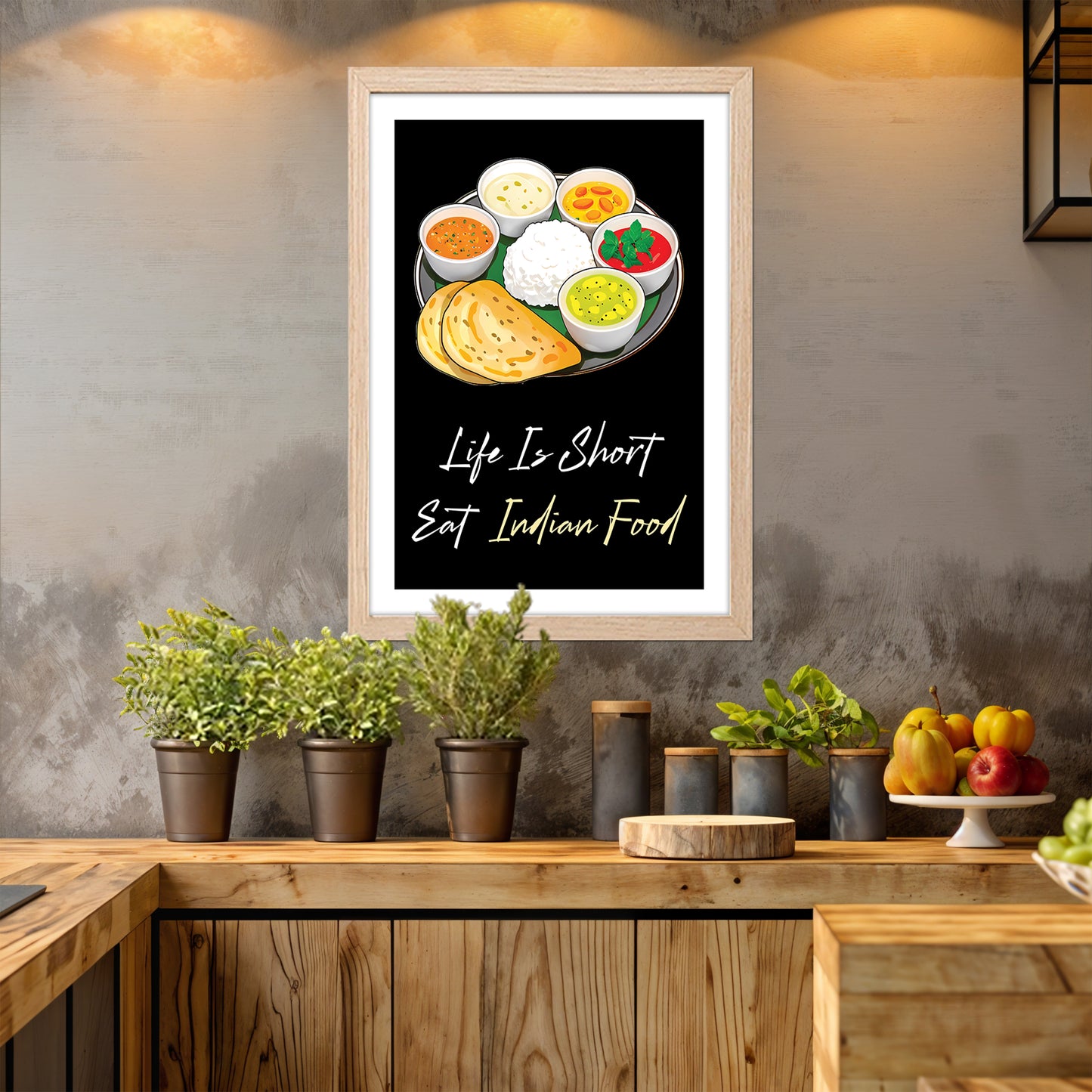 Indian Food Lover Wall Frame Set of 1