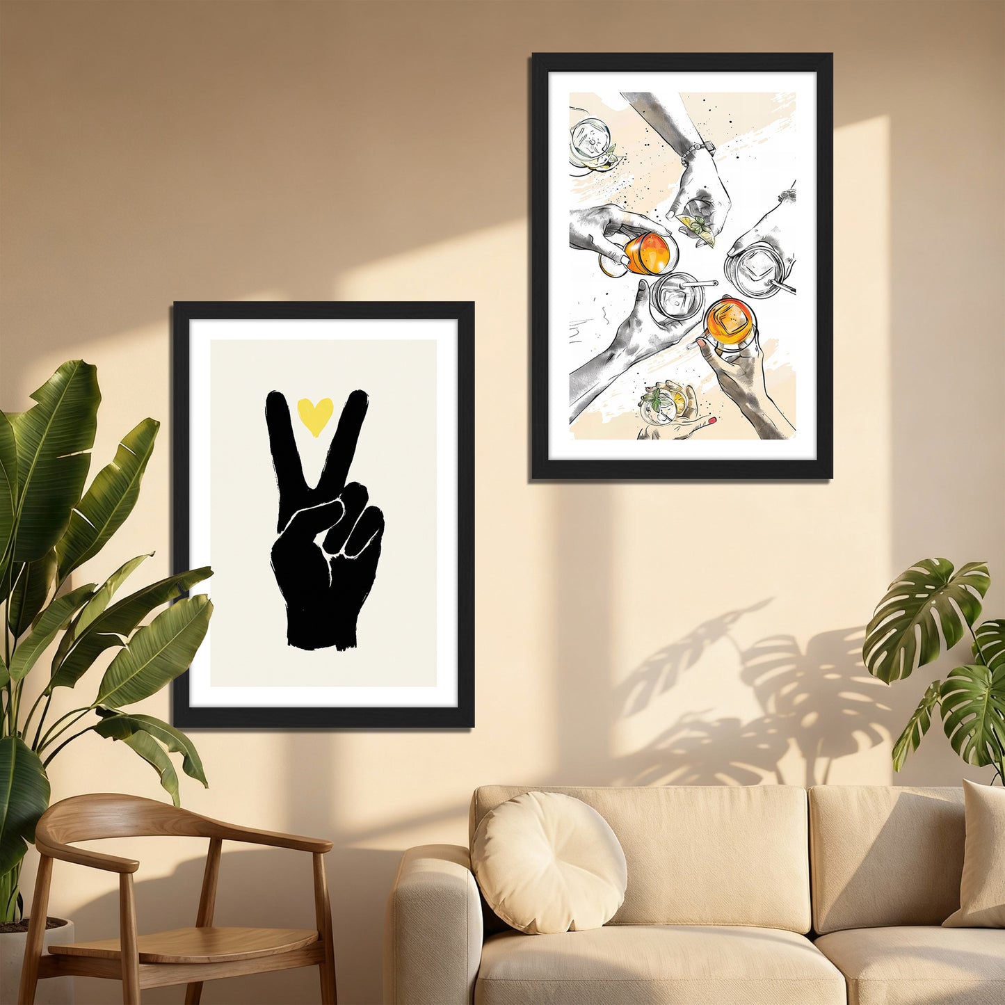 Peace Sign & Social Gathering Wall Art Set