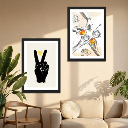 Peace Sign & Social Gathering Wall Art Set