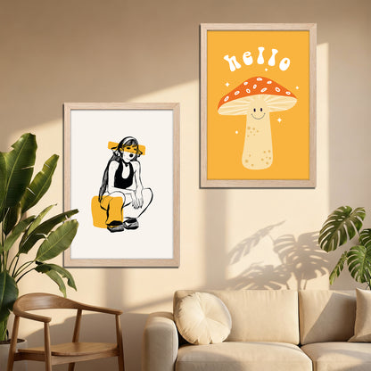 Whimsical Mushroom Framed Set