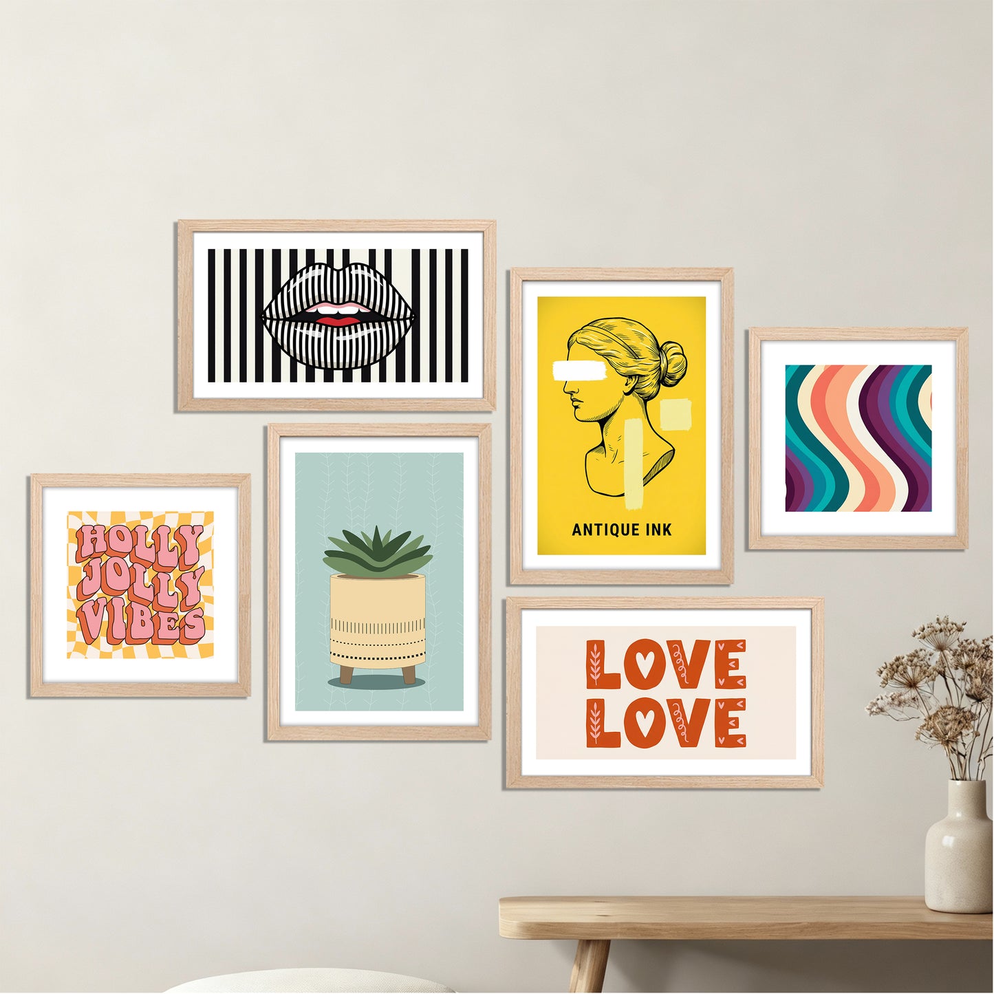 Retro Gallery Wall Set of 6