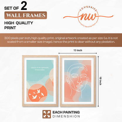 Pastel Abstract Face & Quote Print Set