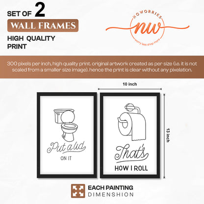 Funny Toilet Humor Wall Frames Set of 2