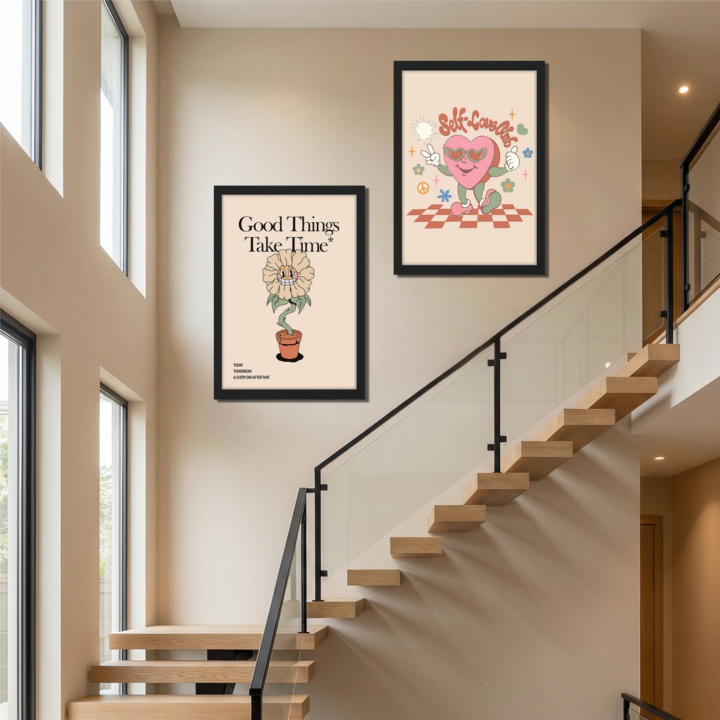 Good Things Take Time Self-Care Wall Art Set of 2