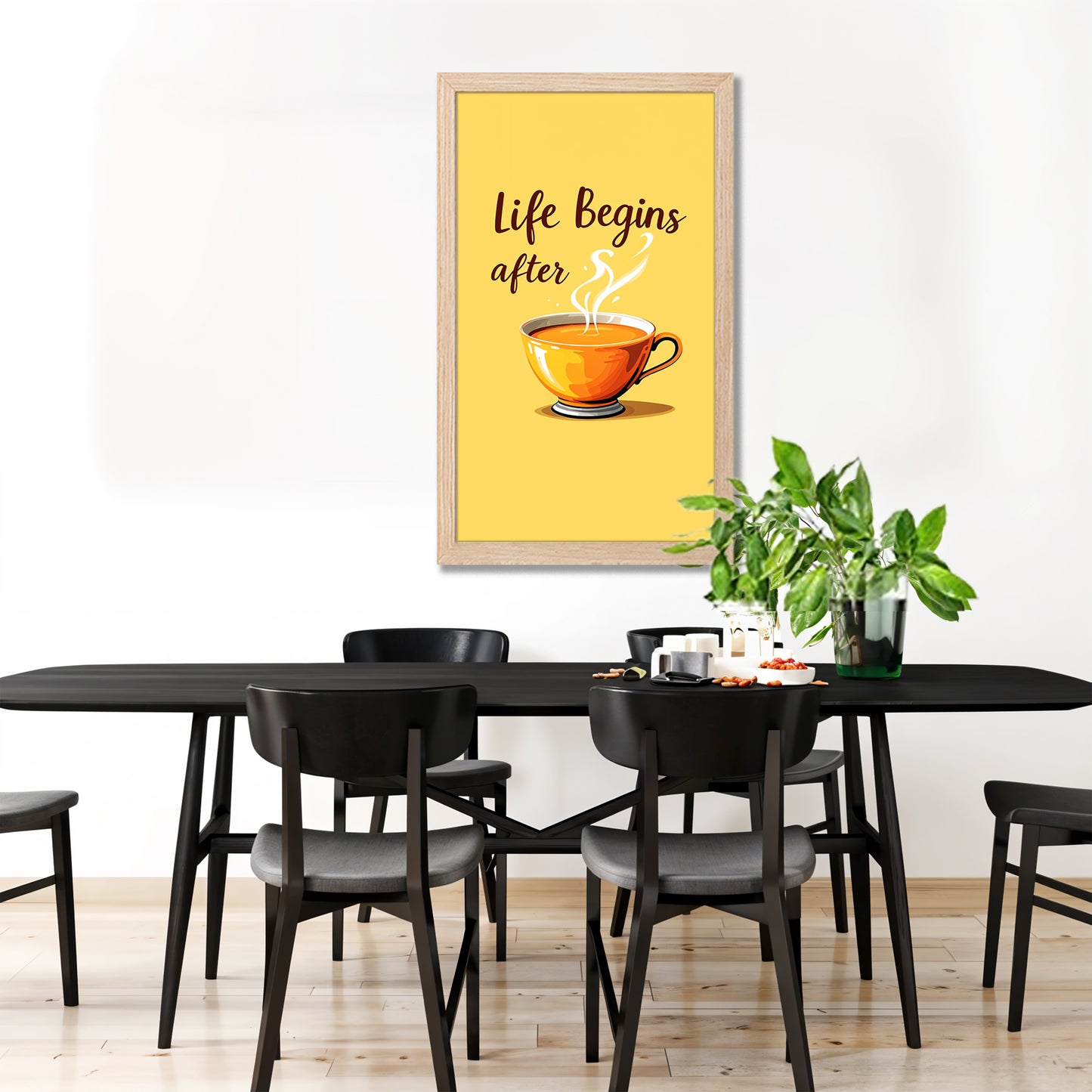 Life Begins After Tea Wall Frame Set of 1