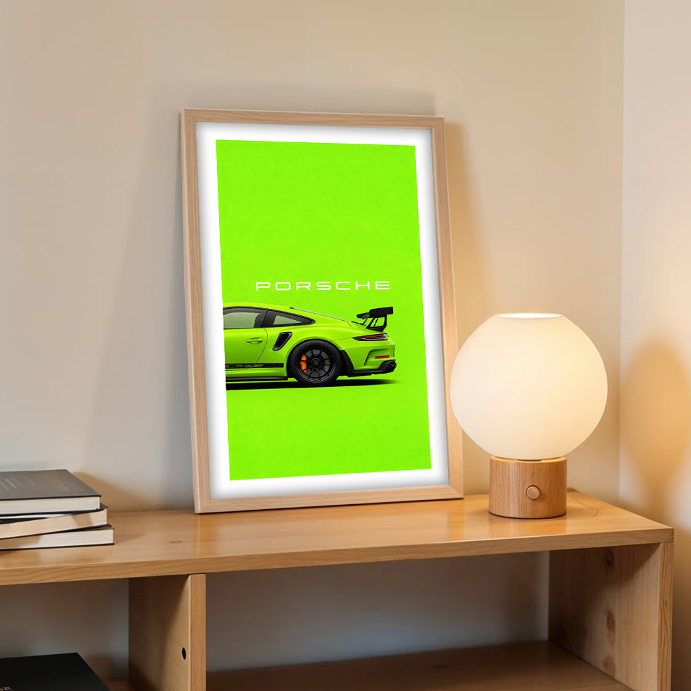 Porsche GT3 RS Green Wall Frame