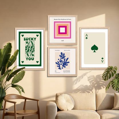 Lucky Card Wall Decor Set of 4