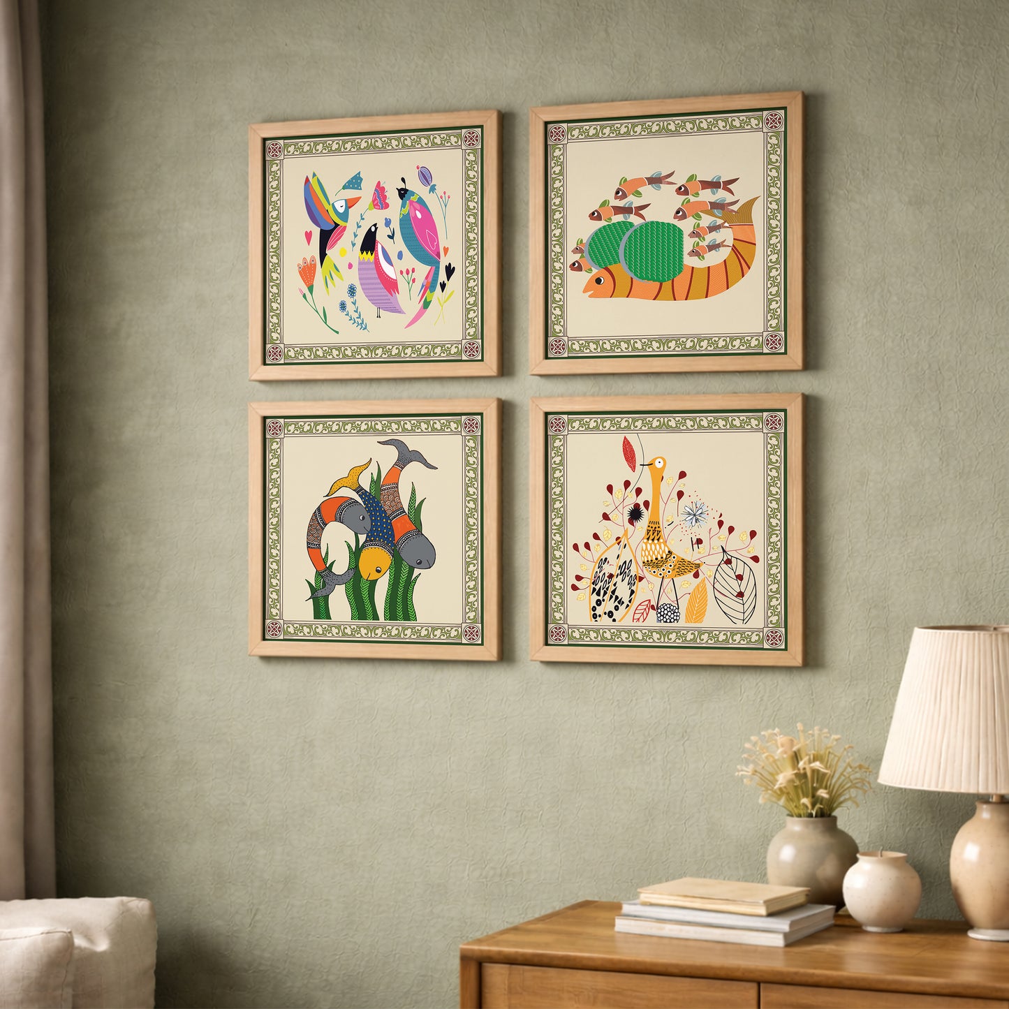 Boho Folk Frame Set of 4