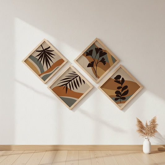 Boho Botanical Wall Frame Set of 4