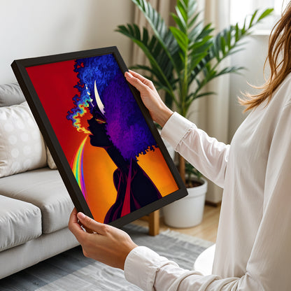 Psychedelic Rainbow Woman Poster