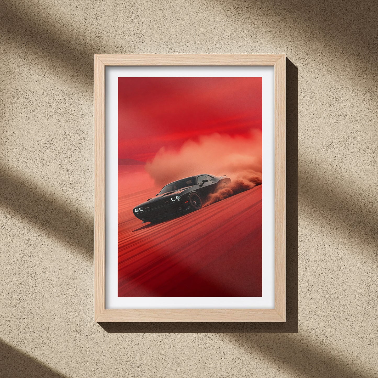 Dodge Challenger Red Drift Wall Frame