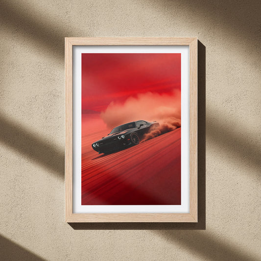 Dodge Challenger Red Drift Wall Frame