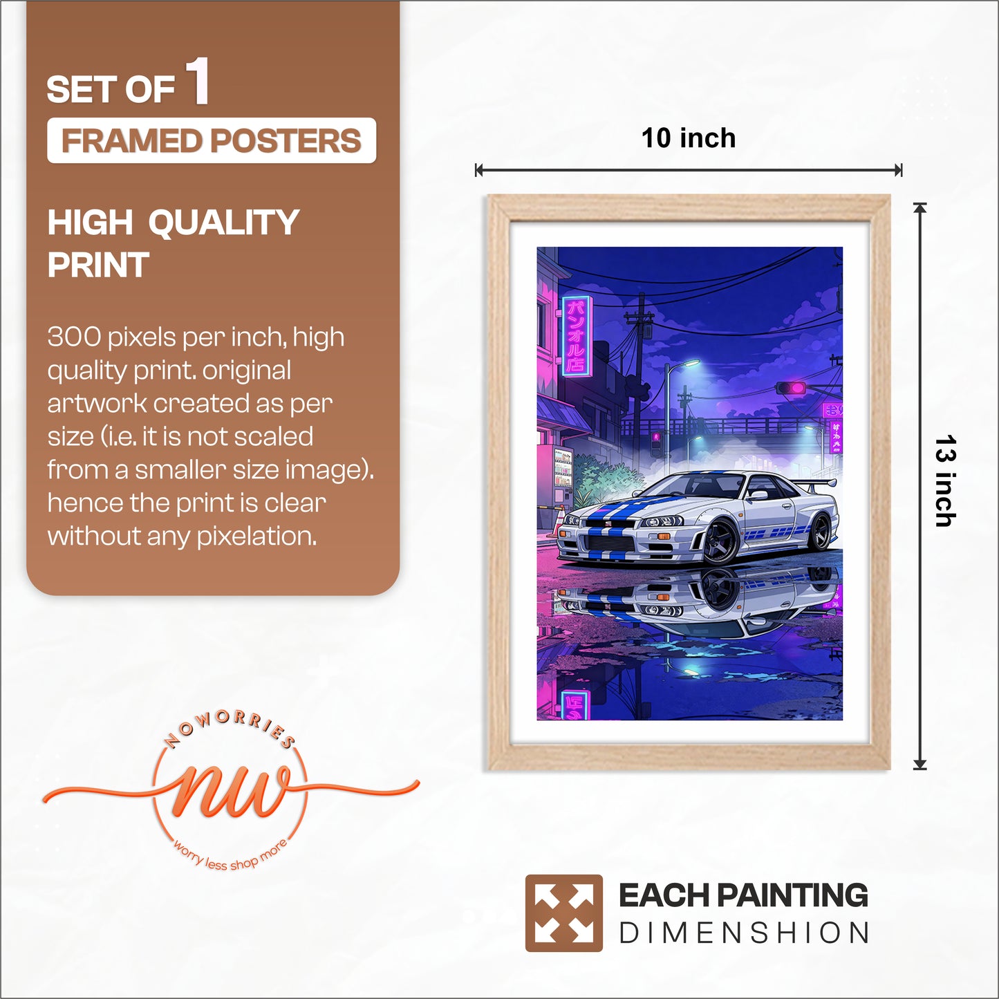 Cyberpunk Supercar Frame Print