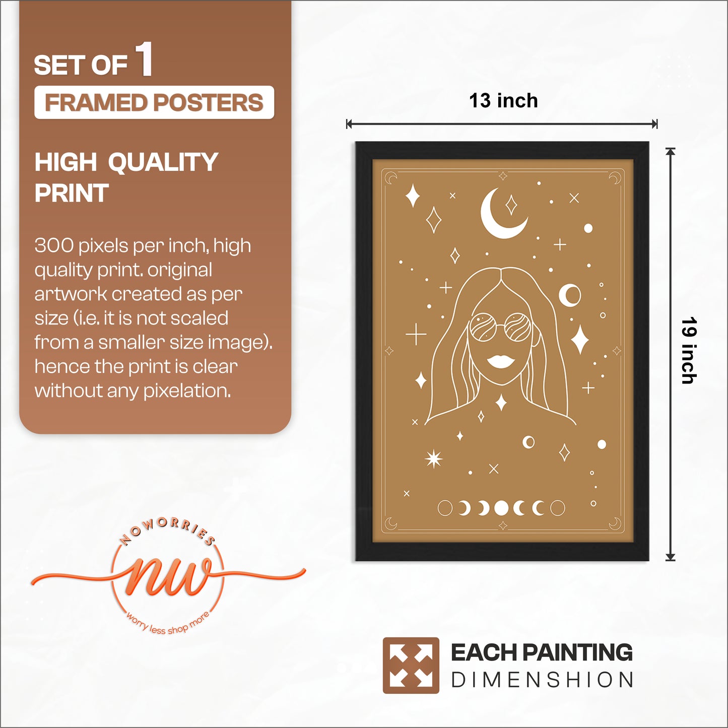 Celestial Boho Girl Wall Art