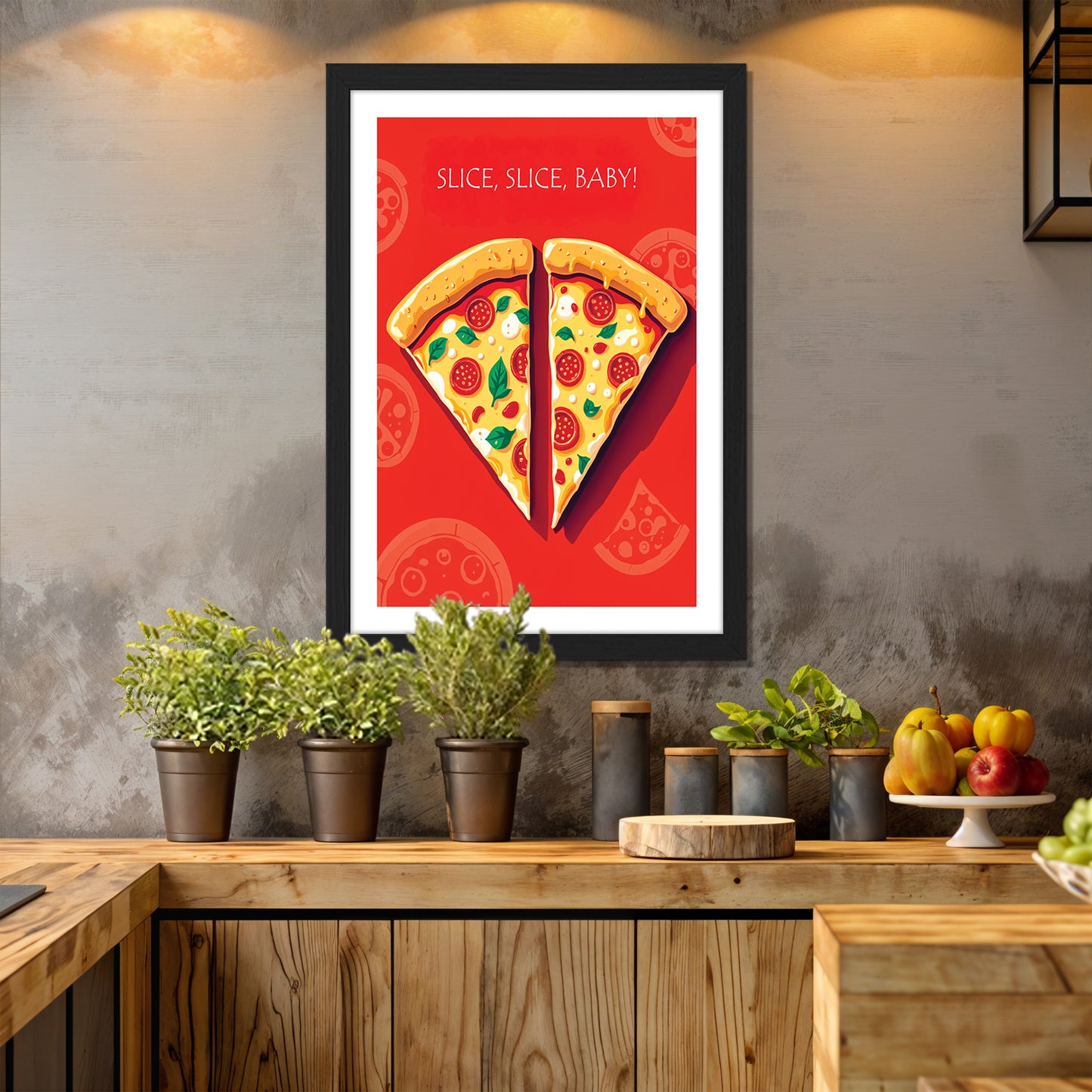 Pizza Love Wall Frame