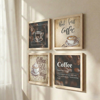 Coffee Lover Wall Art Set of 4
