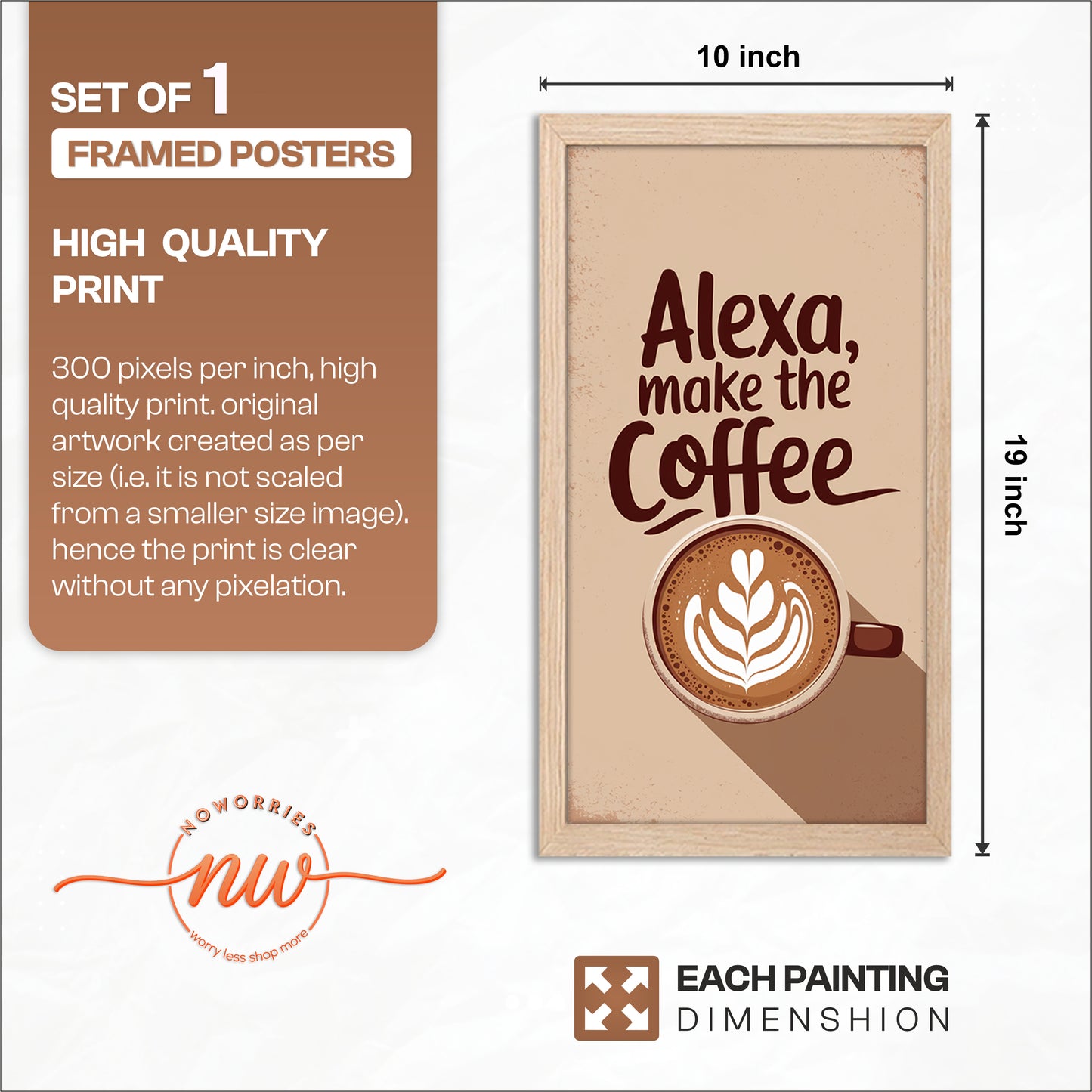 Minimal Coffee Quote Wall Frame