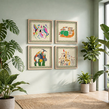 Boho Folk Frame Set of 4